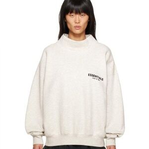 Essentials Fear of God Oversized Cream Sweatshirt, mock neck, size Small